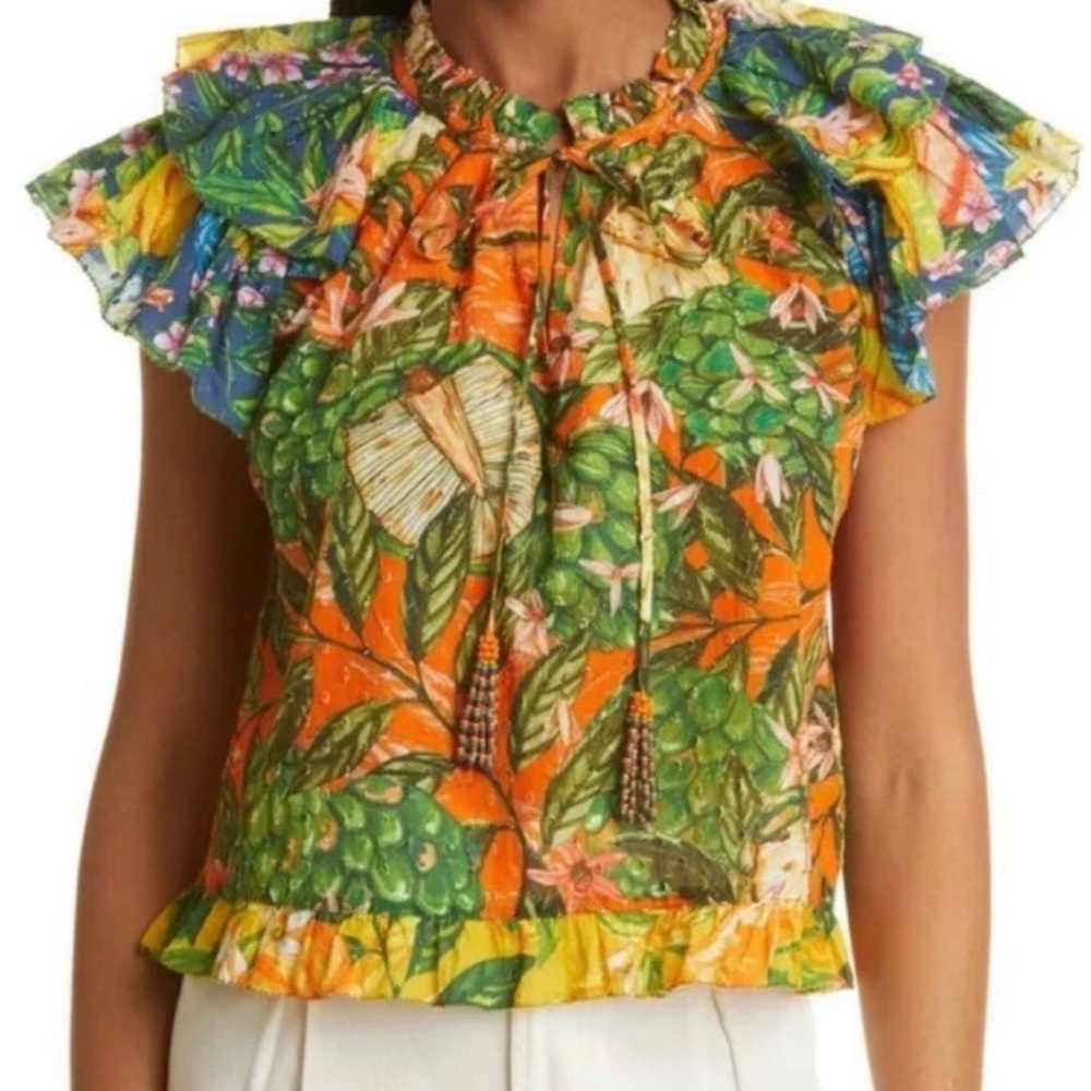 FARM Rio Multicolor Ruffle Blouse